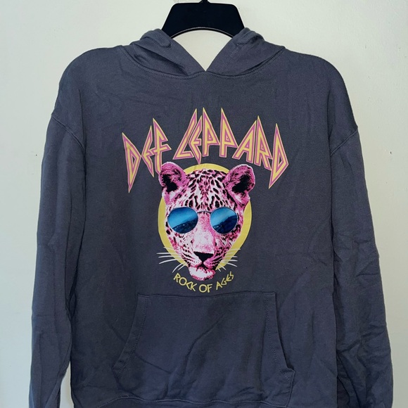 Def Leppard Graphic Hoodie in Gray - Picture 1 of 2